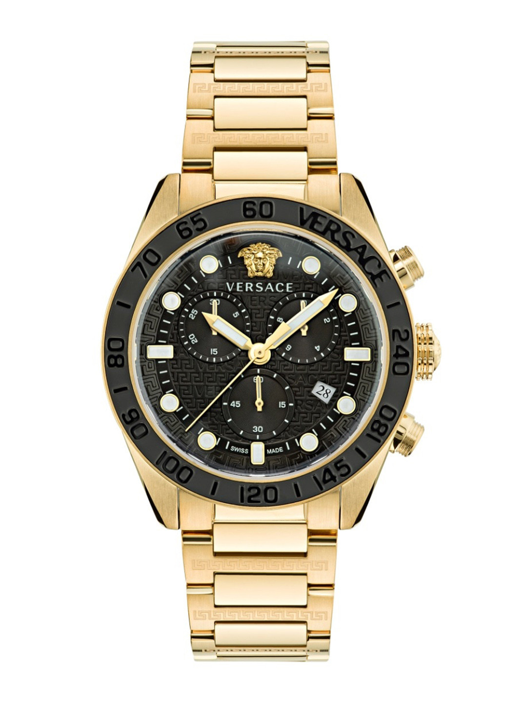 Versace Men Stainless Steel Bracelet Style Straps Multifunctional Analogue Watch VE6K00523