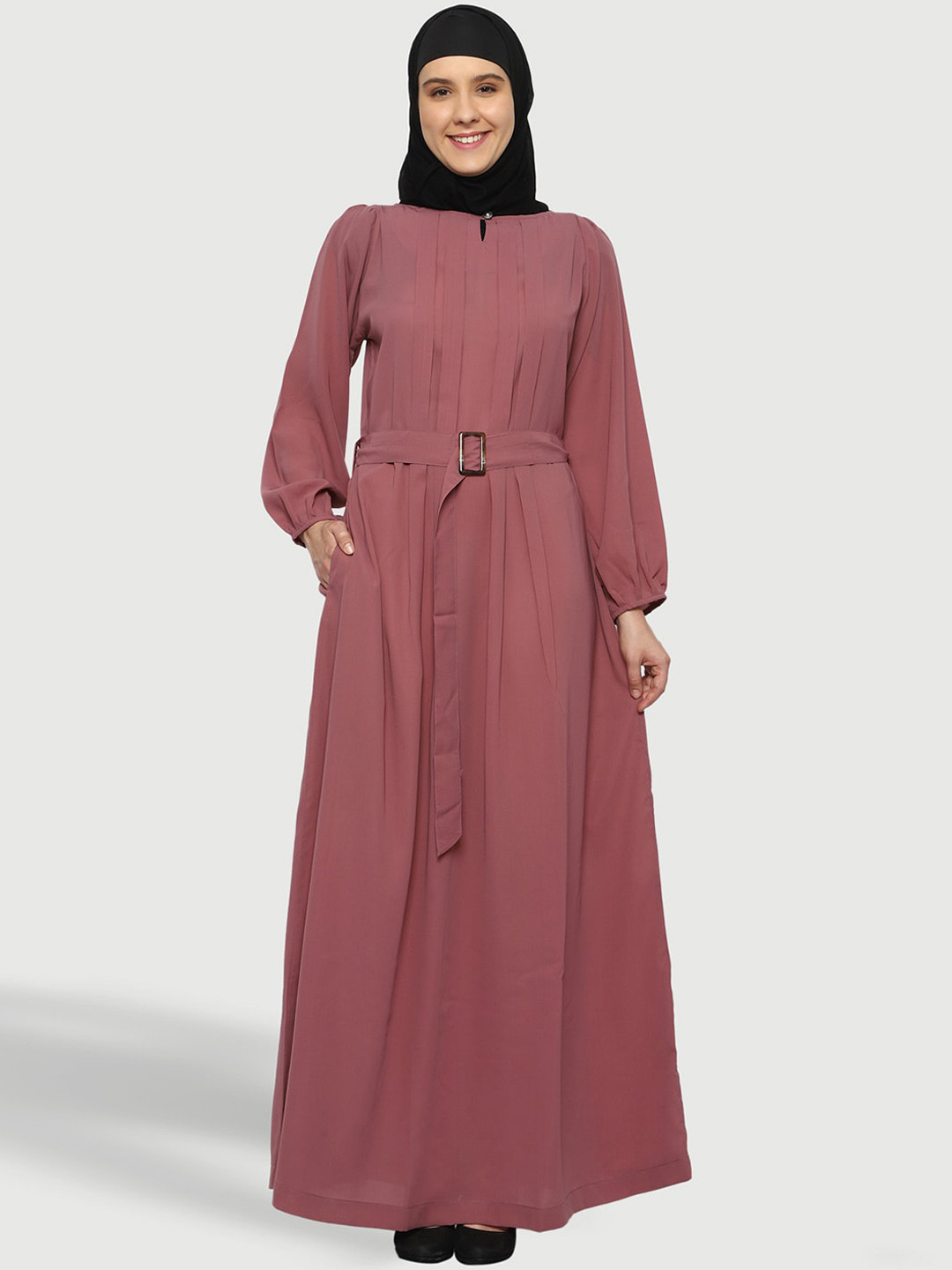 MOMIN LIBAS Round Neck Long Sleeves Abaya Burqas