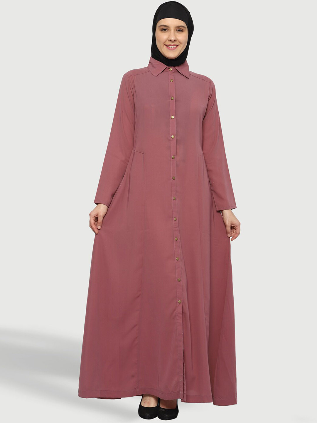 MOMIN LIBAS Shirt Collar Long Sleeves Abaya Burqas