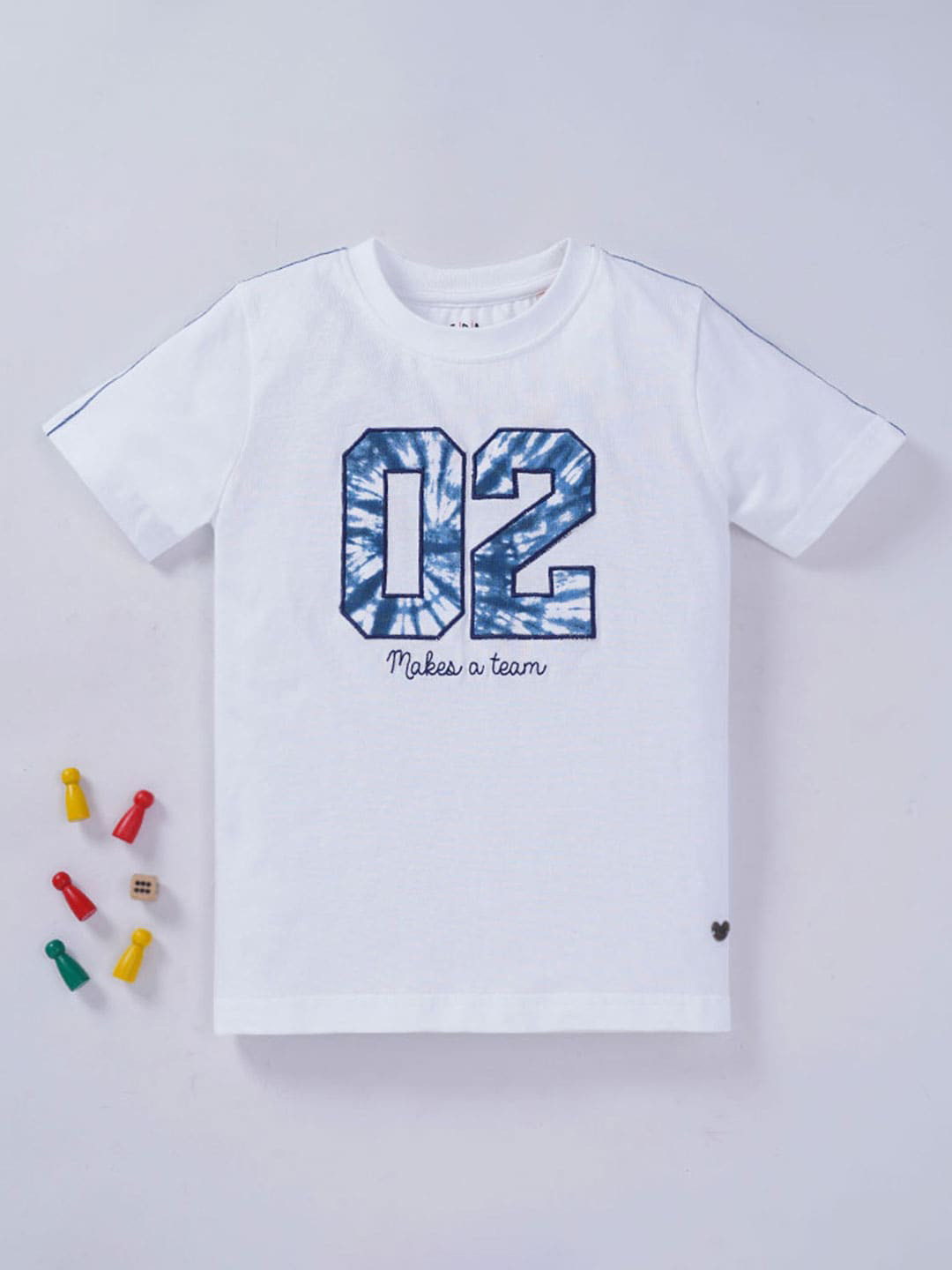 Ed-a-Mamma Boys Varsity Printed Cotton T-shirt