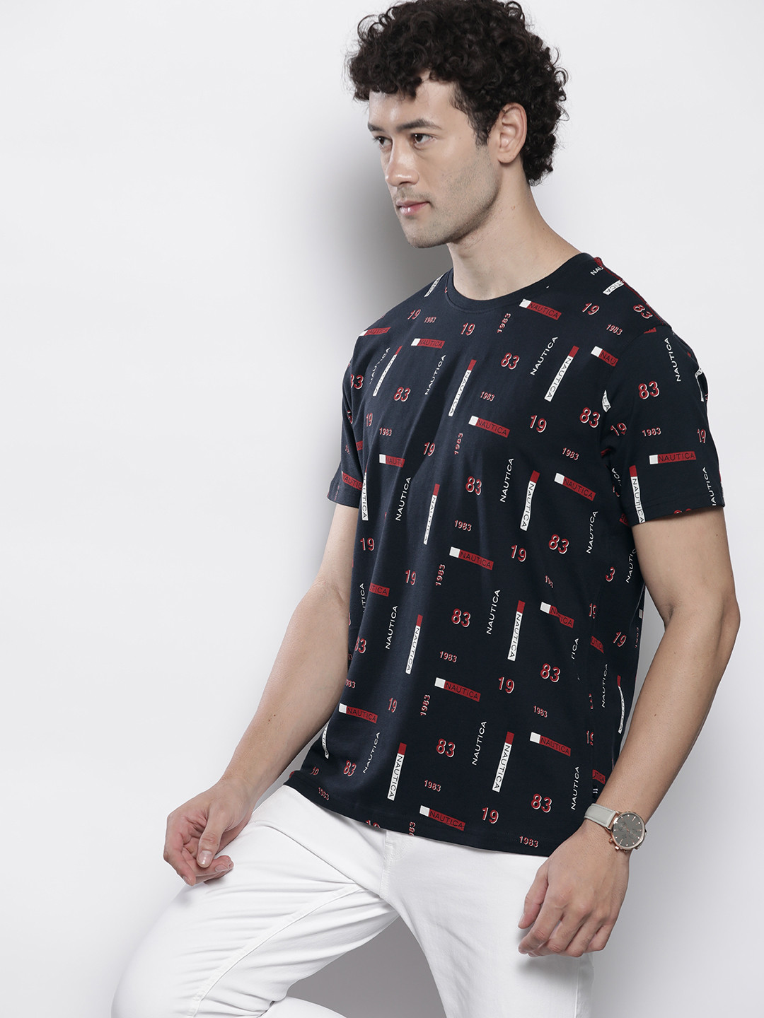 Nautica Brand Logo Printed T-shirt