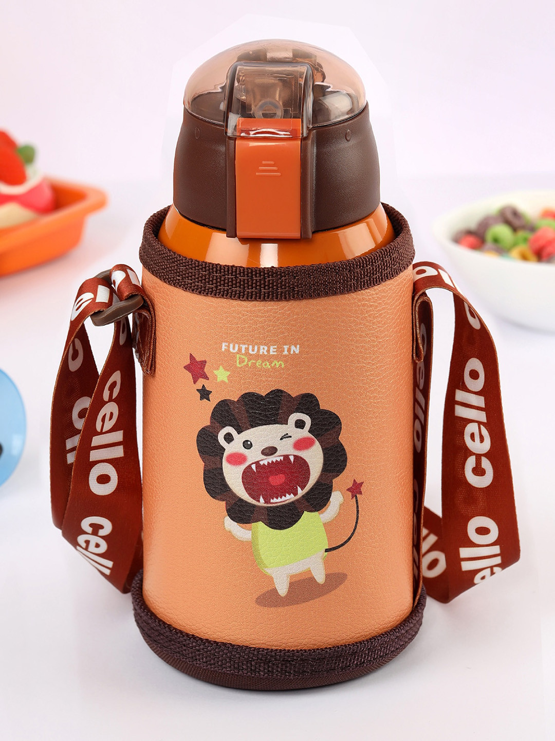 Cello Kido Orange Conversational Stainless Steel Spill Proof Sipper - 550ml