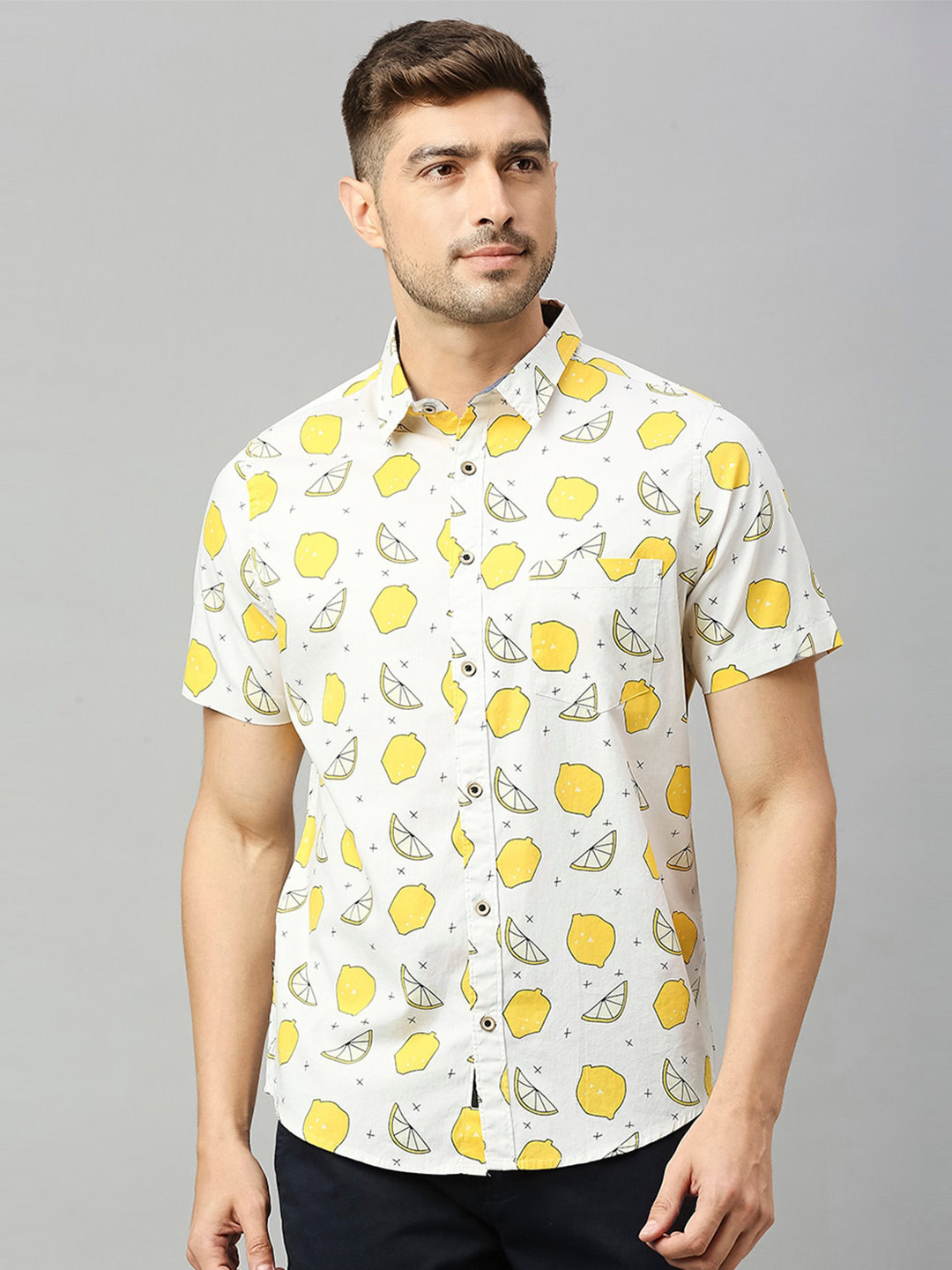 Thomas Scott Conversational Printed Slim Fit Cotton Casual Shirt