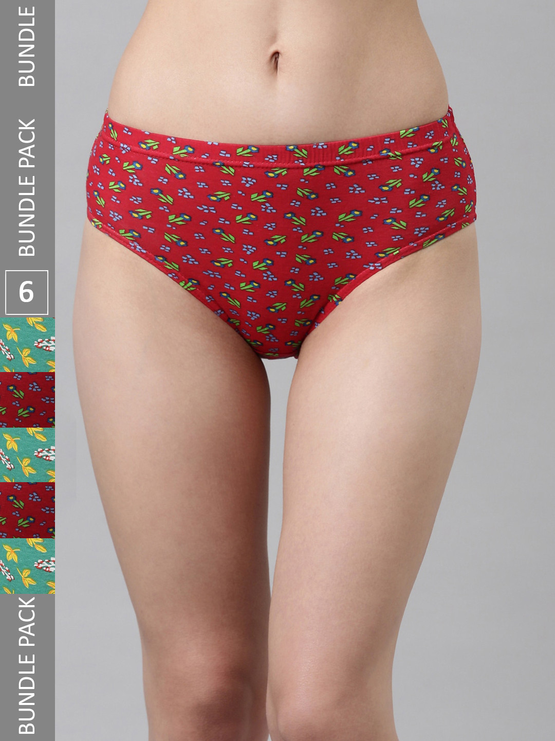 DIXCY SCOTT Slimz Pack Of 6 Assorted Cotton Bikini Briefs