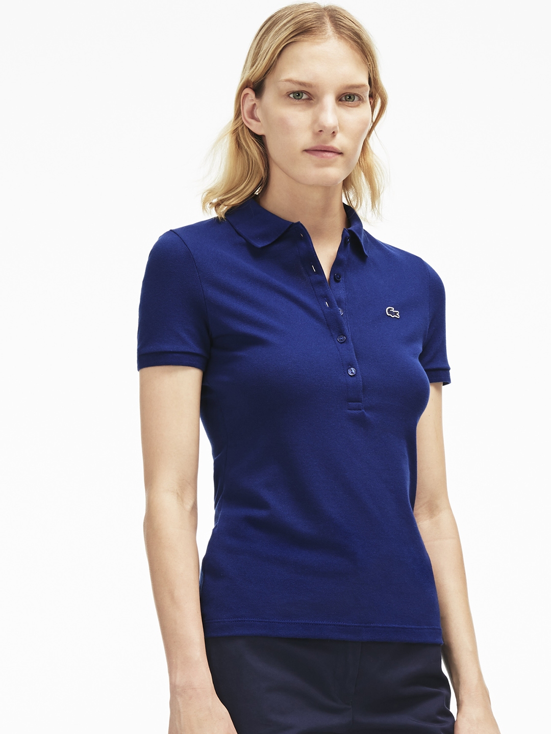 sympati angre bestikke Buy Lacoste Women Blue Solid Polo Collar T Shirt - Tshirts for Women  2263609 | Myntra