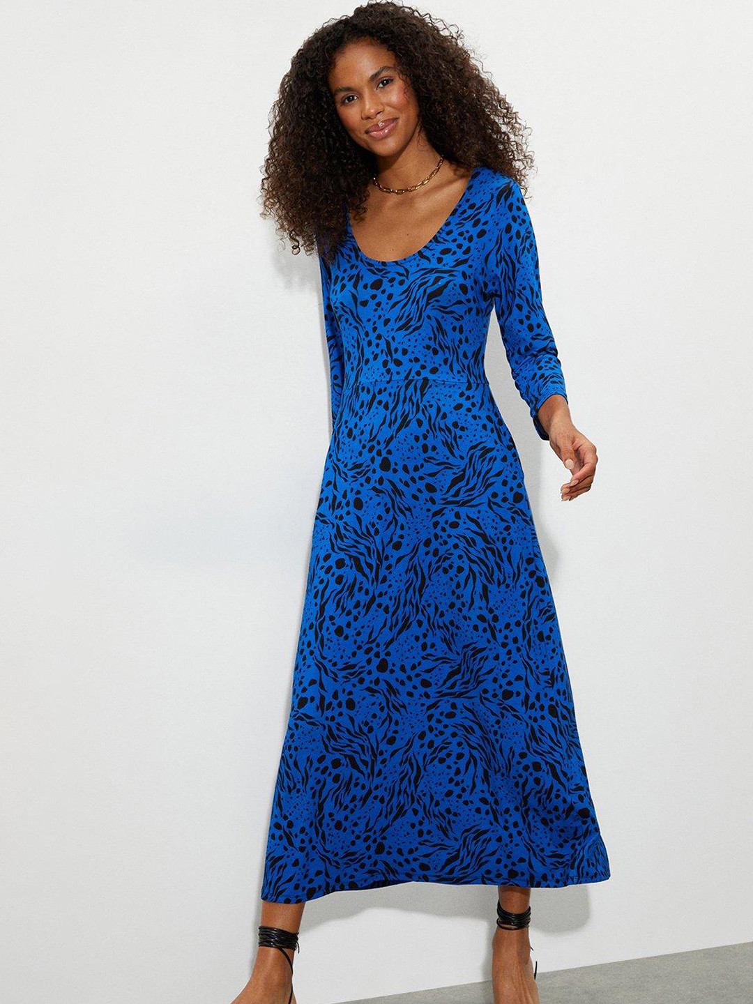 DOROTHY PERKINS Abstract Printed A-Line Midi Dress