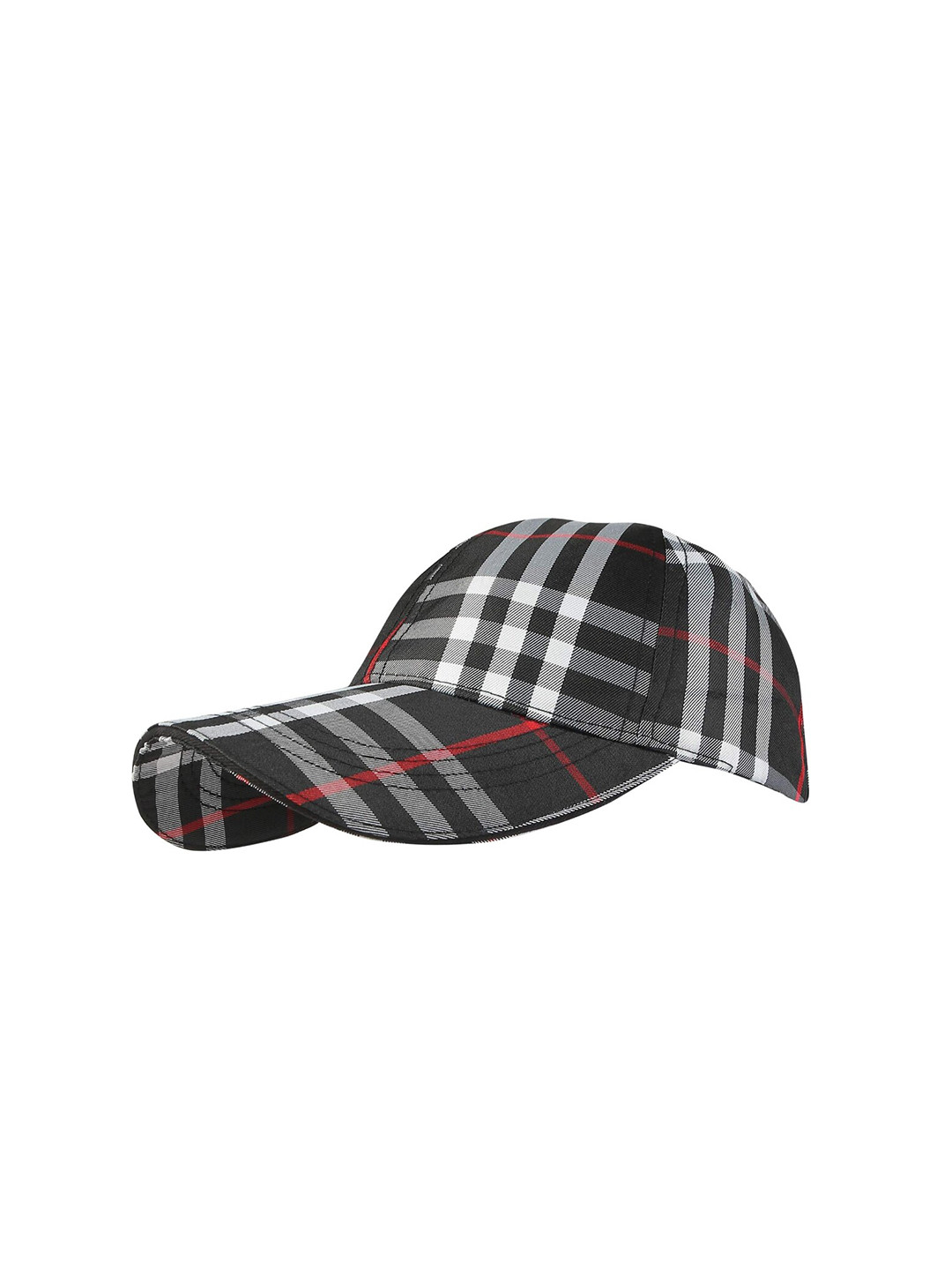 iSWEVEN Checked Cotton Baseball Cap
