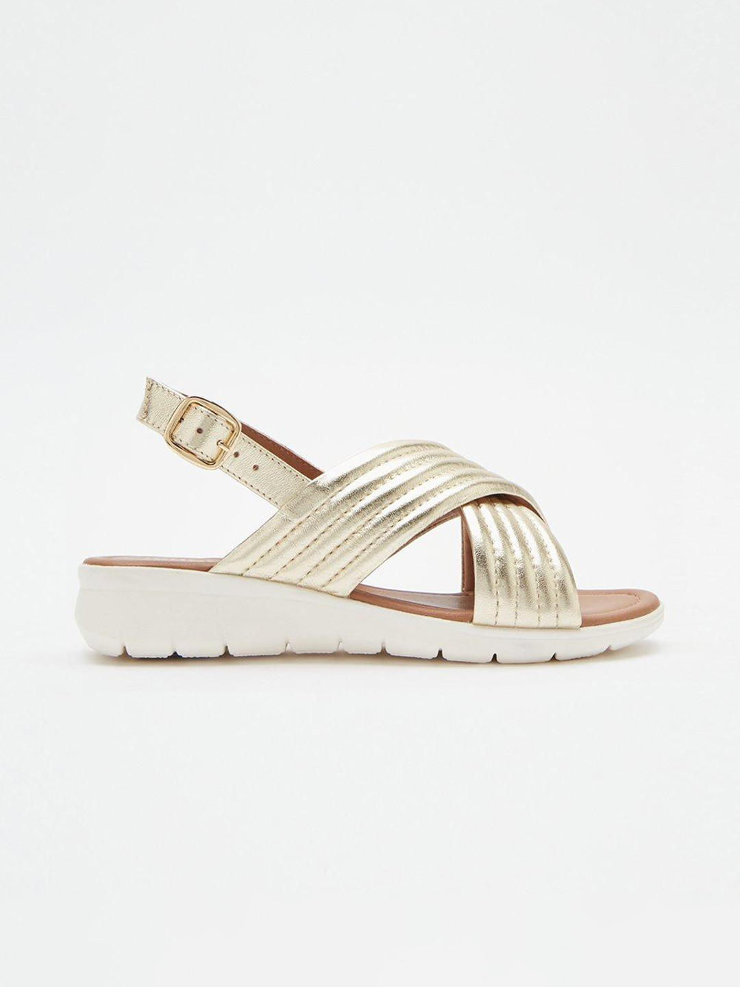 DOROTHY PERKINS Good For The Sole Women Leather Quilted Wide Fit Open Toe Flats