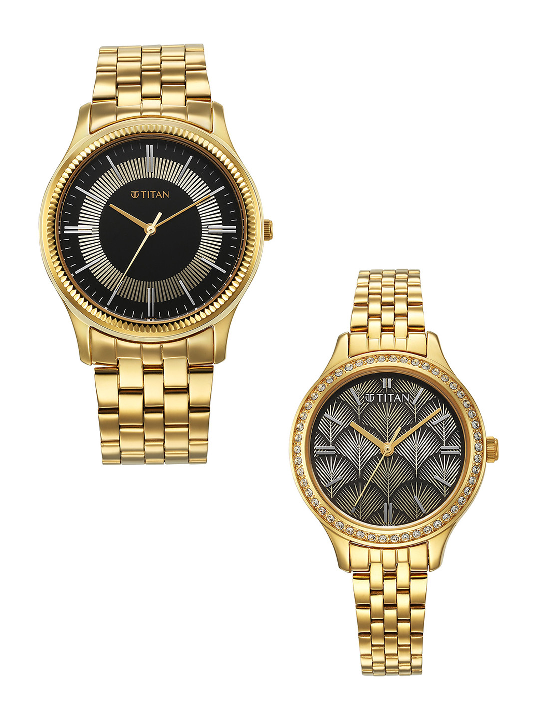 Titan Set Of 2 Dial & Stainless Steel Bracelet Style Straps Analogue Watch 18242712YM02