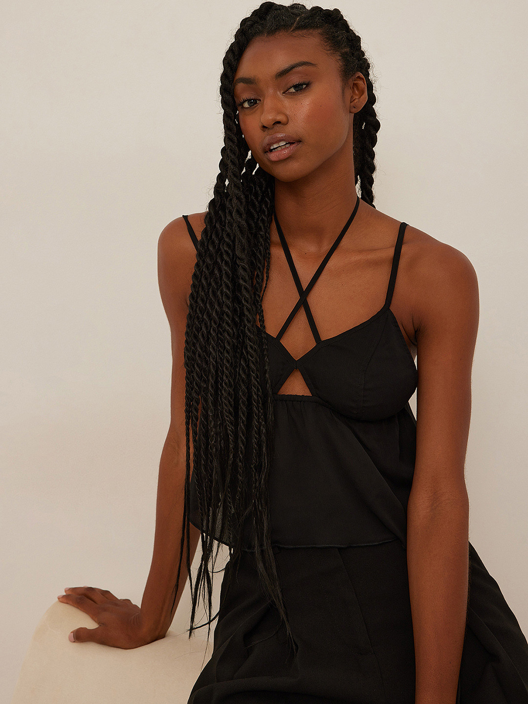NA-KD Cut Out Detail Chiffon Top