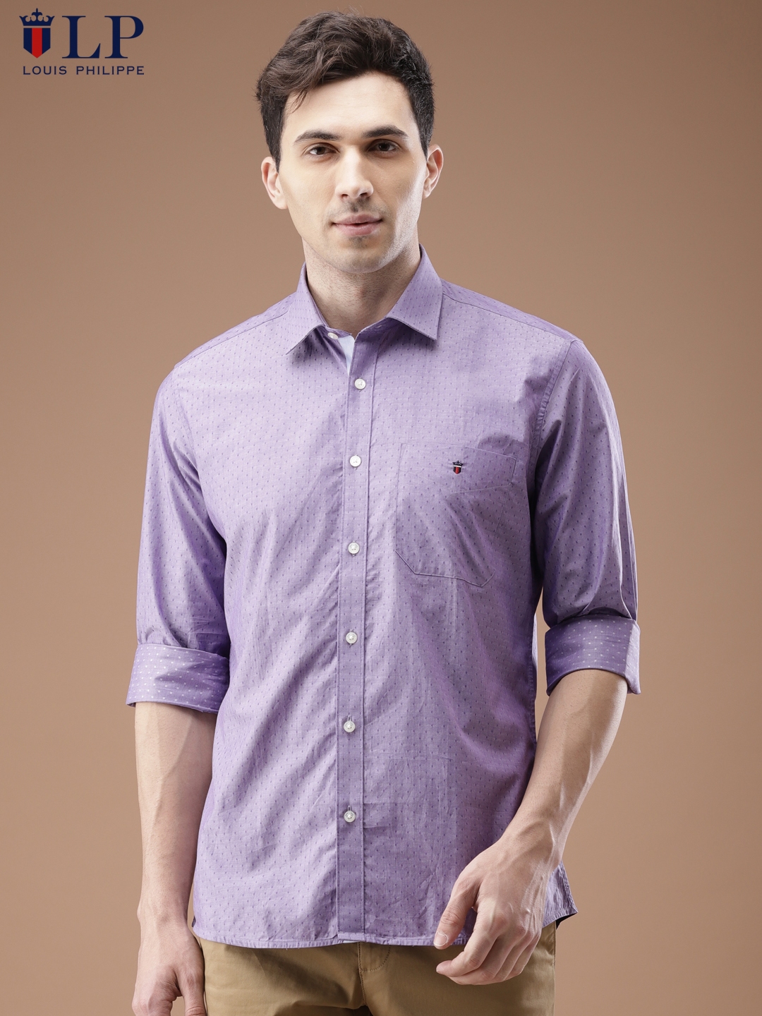 Louis philippe purple sales shirt