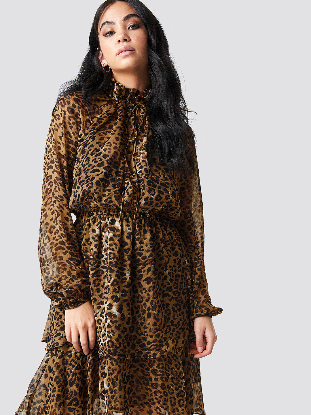 NA-KD Animal Print A-Line Dress