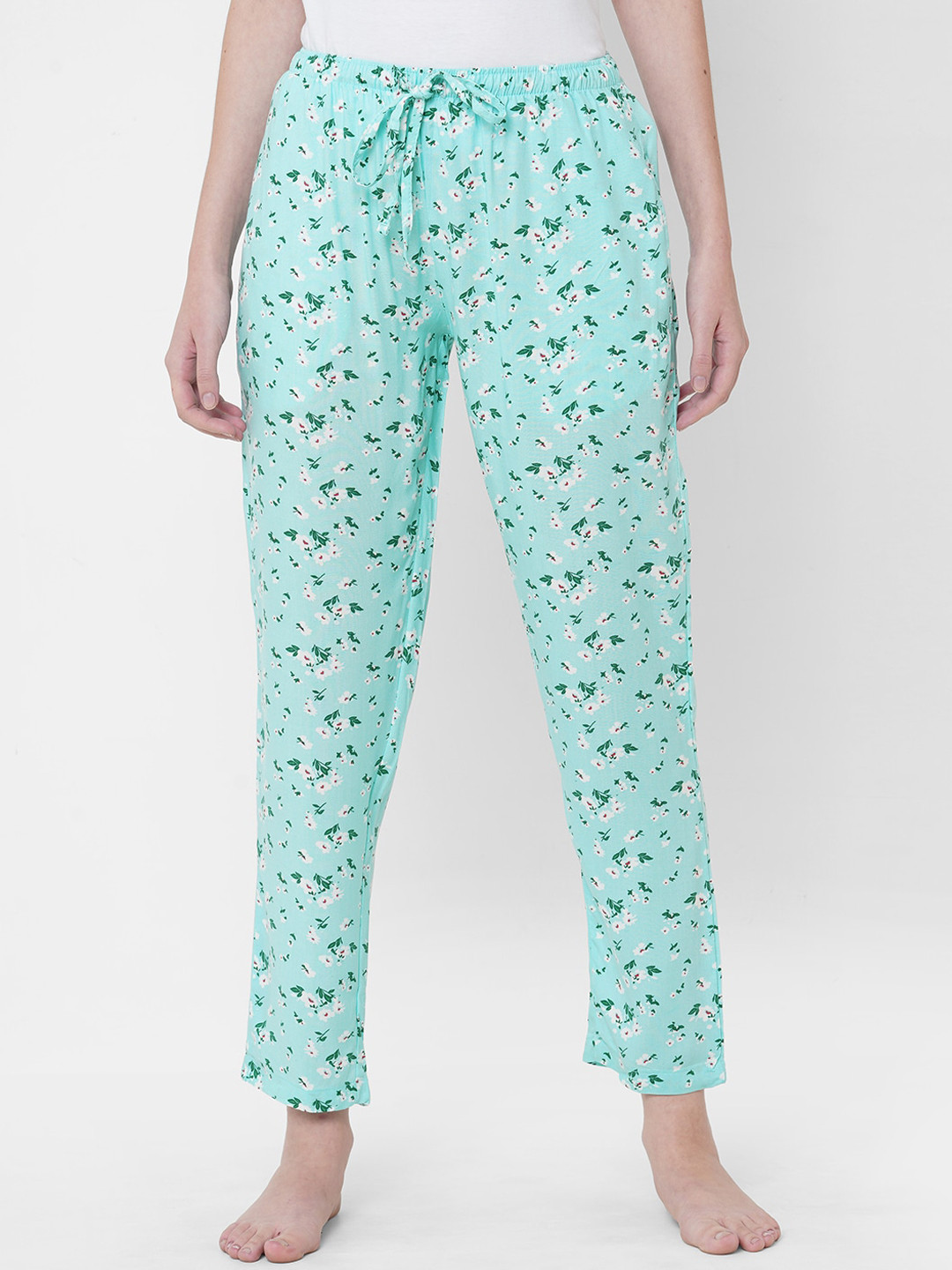 URBAN SCOTTISH Women Floral Printed Mid-Rise Straight Lounge Pants