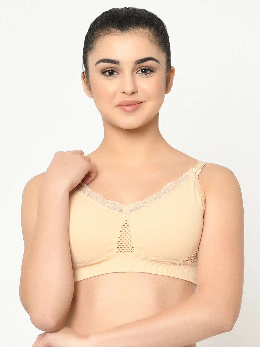 Buy Da Intimo Beige Lightly Padded Anti Microbial Non Wired Maternity Bra -  Bra for Women 22642496