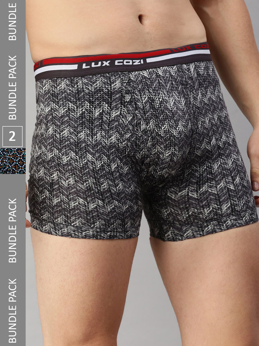 Lux Cozi Men Pack Of 2 Assorted Printed Cotton Trunks COZI_BIGSHOT_LONGS_PRINT_OE_AST4_2PC