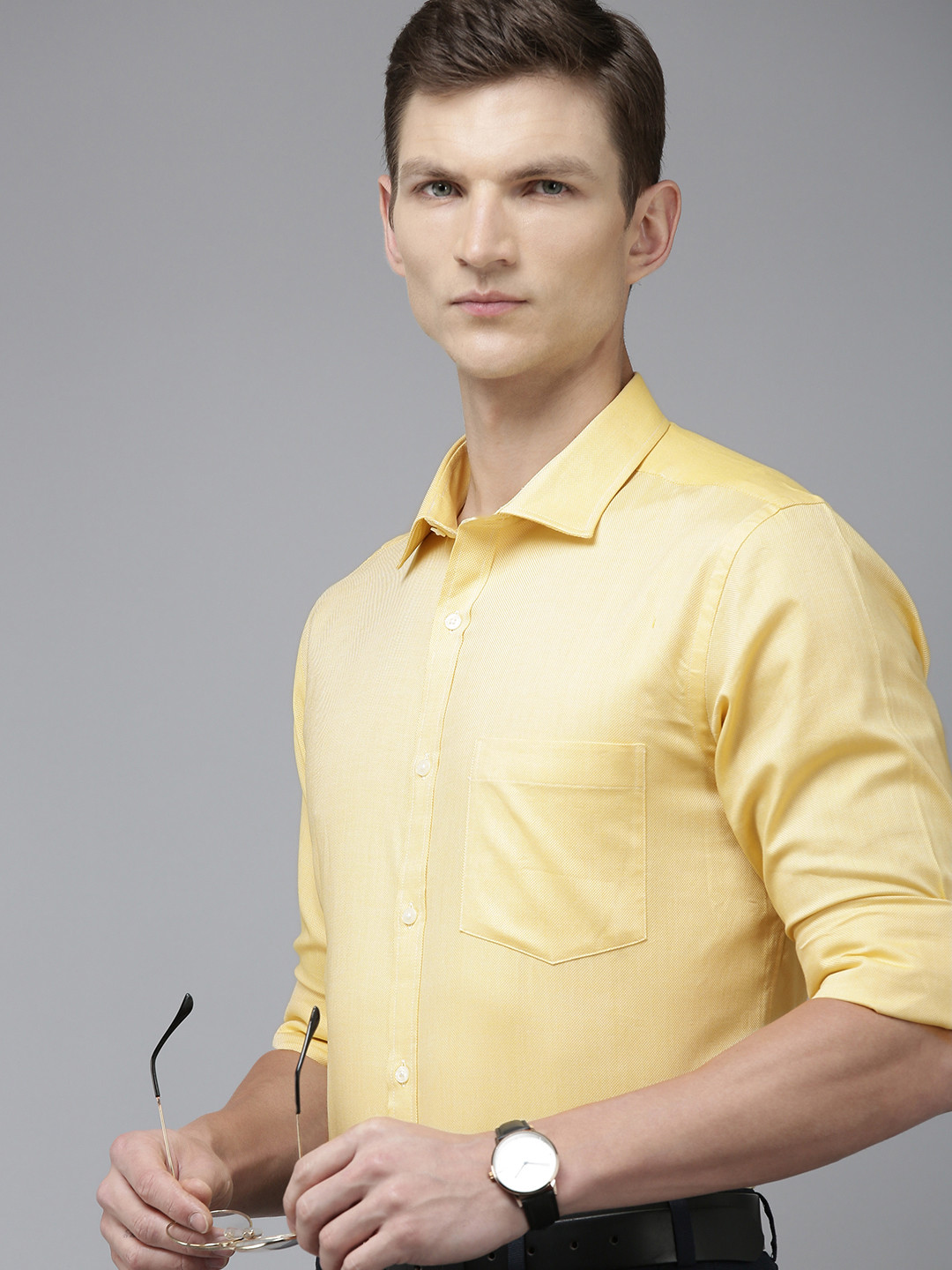 Park Avenue Men Pure Cotton Slim Fit Textured Formal Shirt