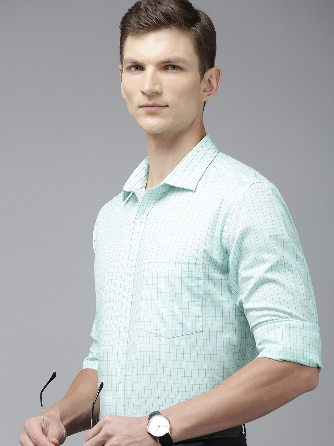Park Avenue Slim Fit Pure Cotton Checked Formal Shirt