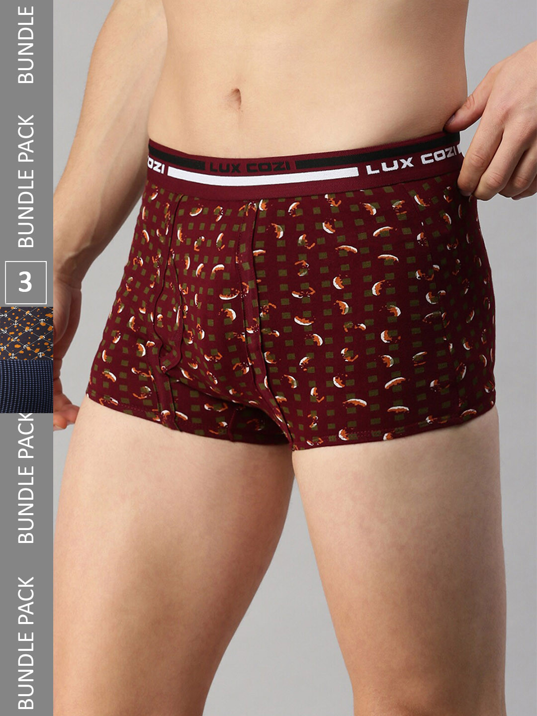 Lux Cozi Pack Of 3 Assorted Cotton Trunks COZI_BIGSHOT_SL_PRINT_OE_AST3_3PC
