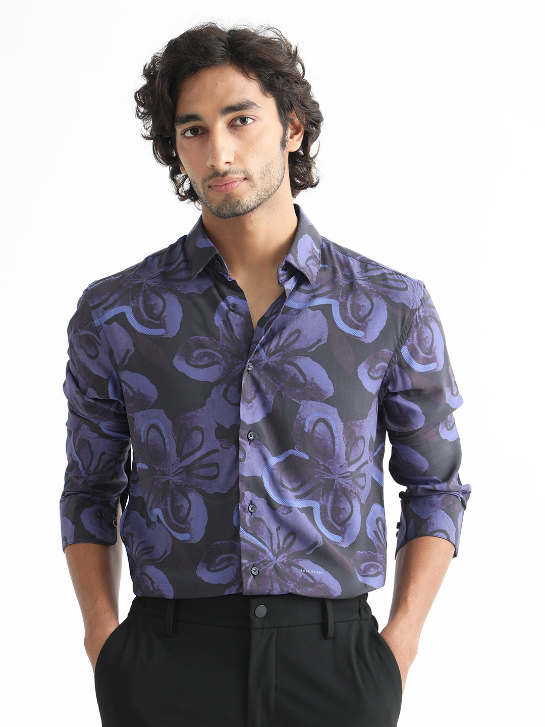RARE RABBIT Men Daize Slim Fit Floral Printed Shirt