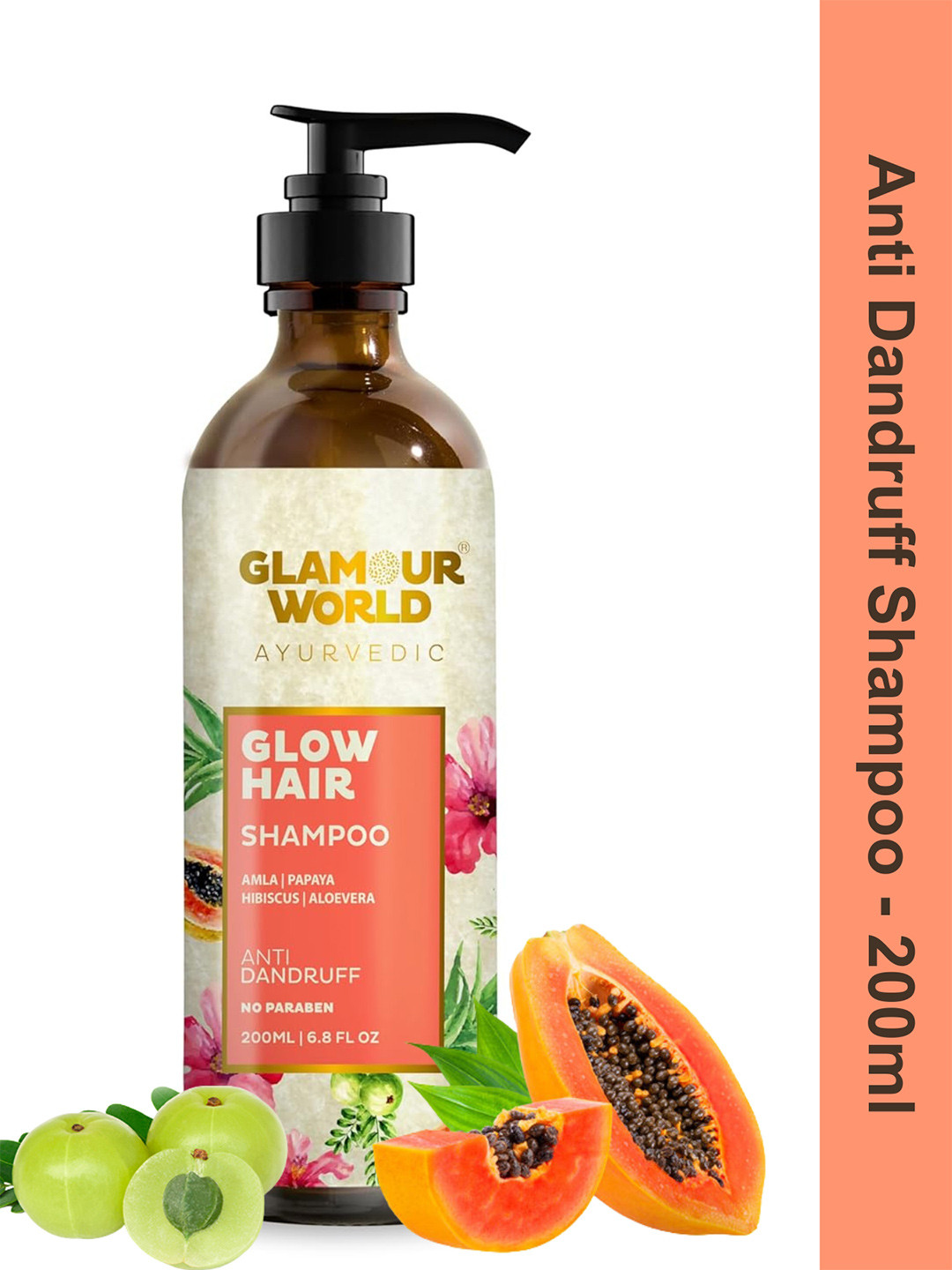 Glamour World Ayurvedic Glow Hair Anti-Dandruff Shampoo - 200ml