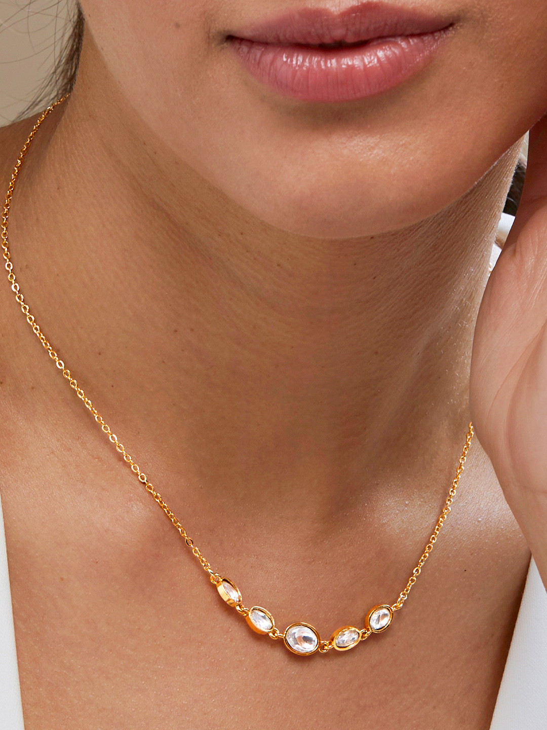 MINUTIAE Contemporary Style Gold-Plated Minimal Necklace