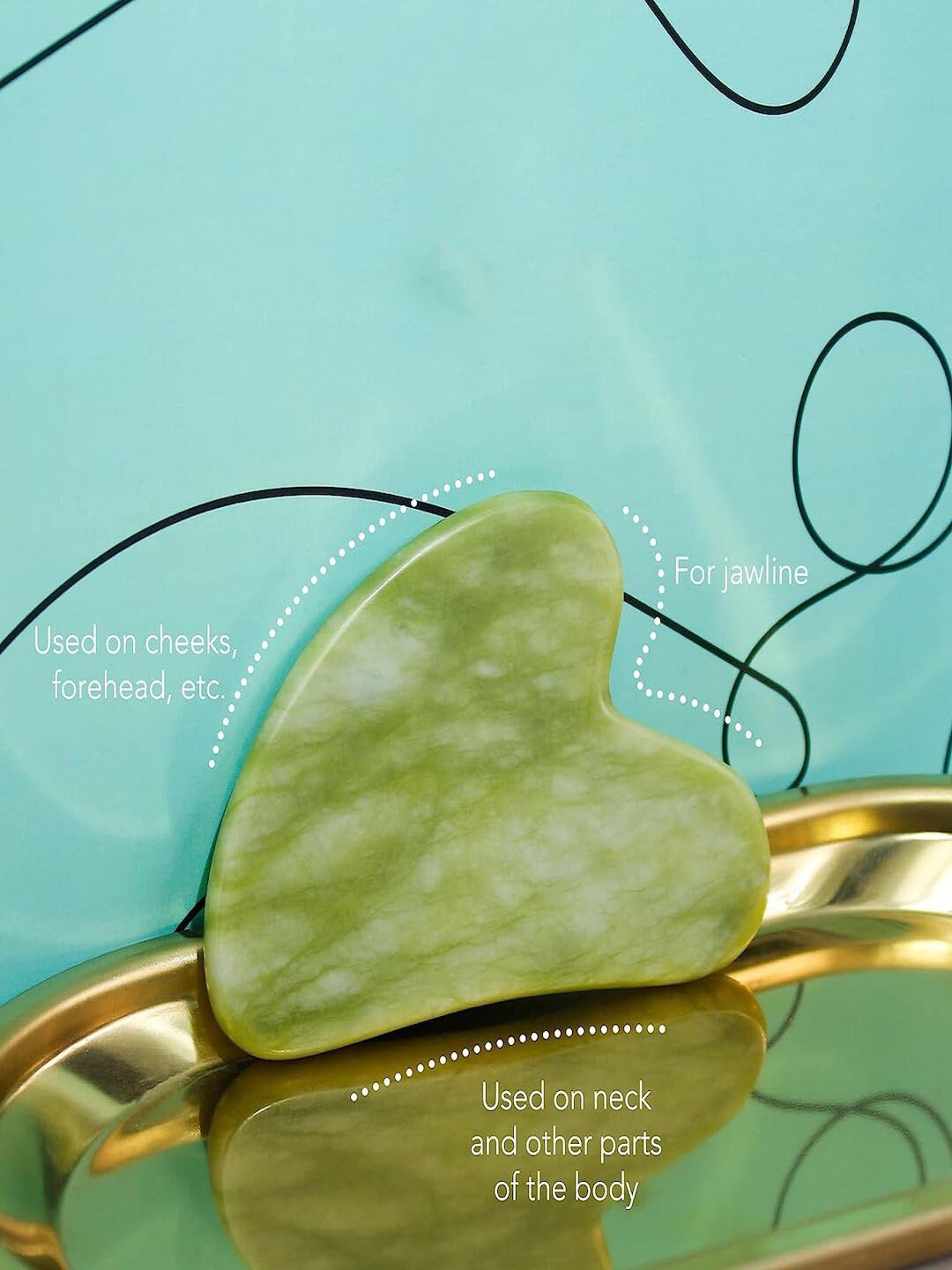 RDK Set Of 2 Green Jade Facial Roller & Gua Sha