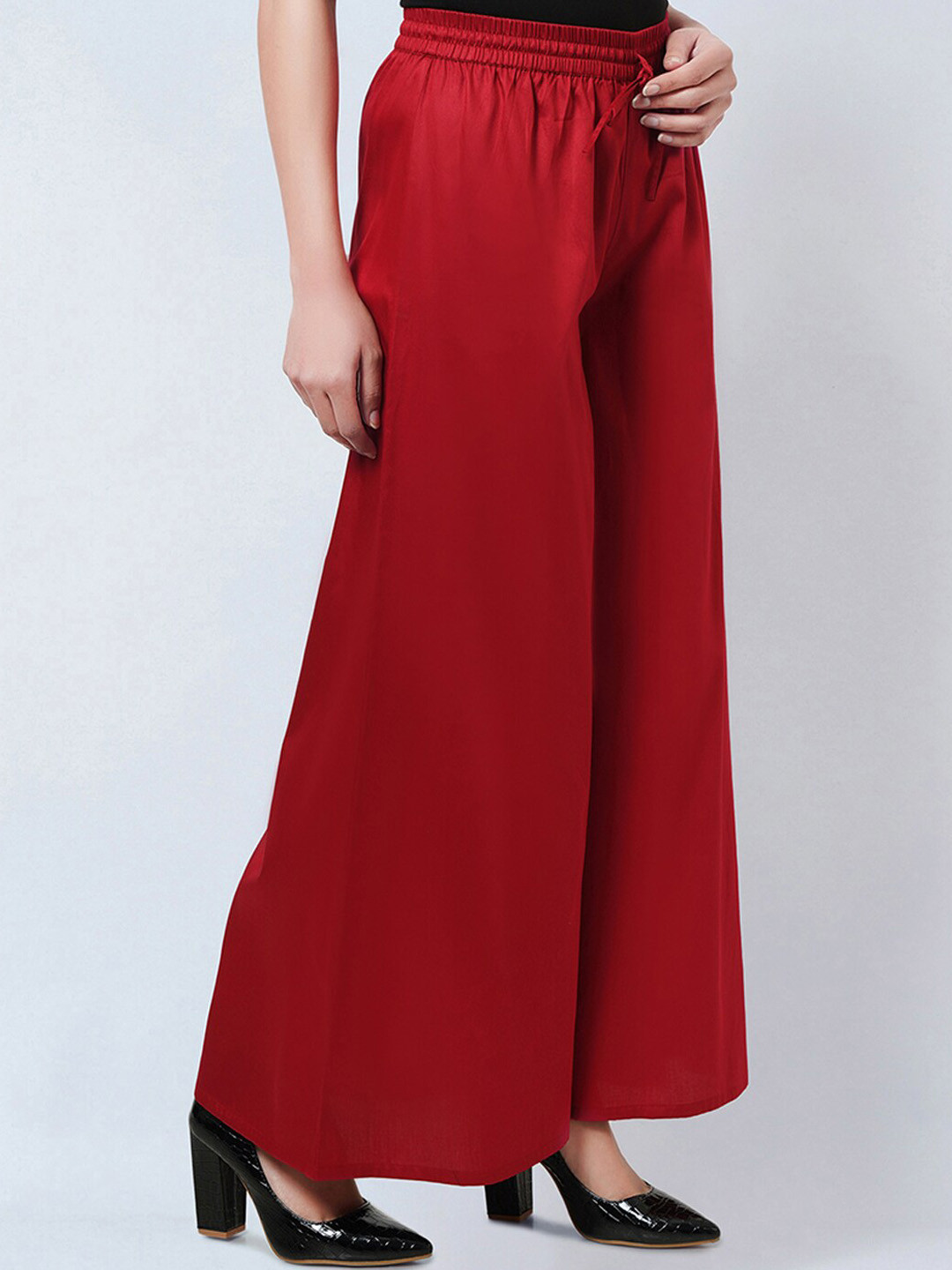 First Resort by Ramola Bachchan High-Rise Flared Cotton Palazzos