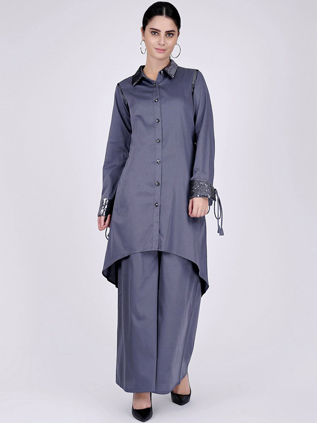 First Resort by Ramola Bachchan Sequined Shirt & Palazzos Co-Ords