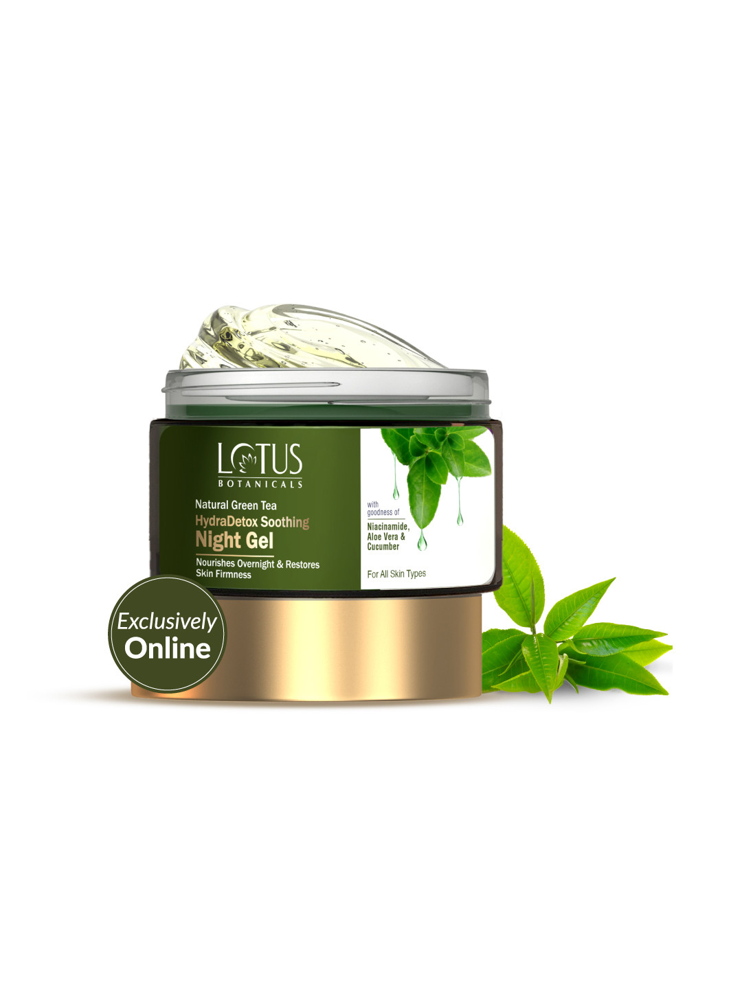 Lotus Botanicals Natural Green Tea HydraDetox Soothing Night Gel - 50g