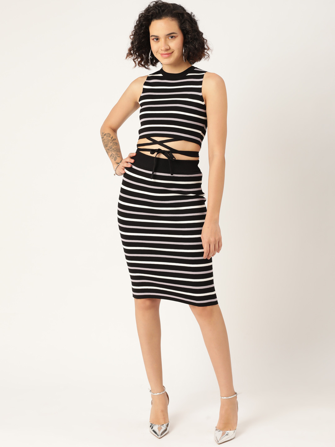 Madame Striped Tie-Up Detail Co-Ords