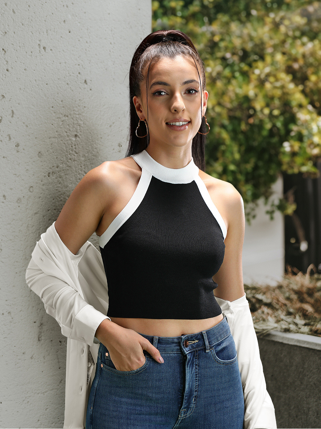 Madame Solid Ribbed Top