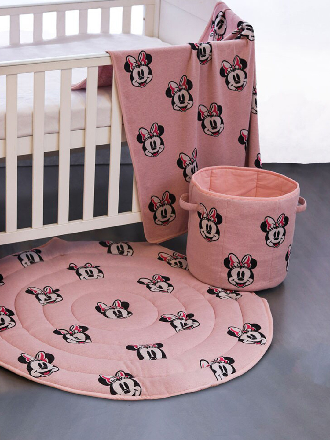 Pluchi Kids Pink & Black Printed AC Room 350 GSM Cotton Single Bed Blanket