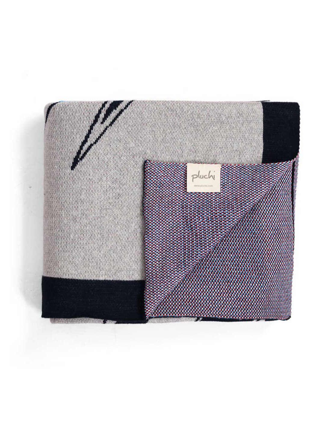 Pluchi Grey Melange & Red Cartoon Characters AC Room Cotton 350 GSM Single Bed Blanket