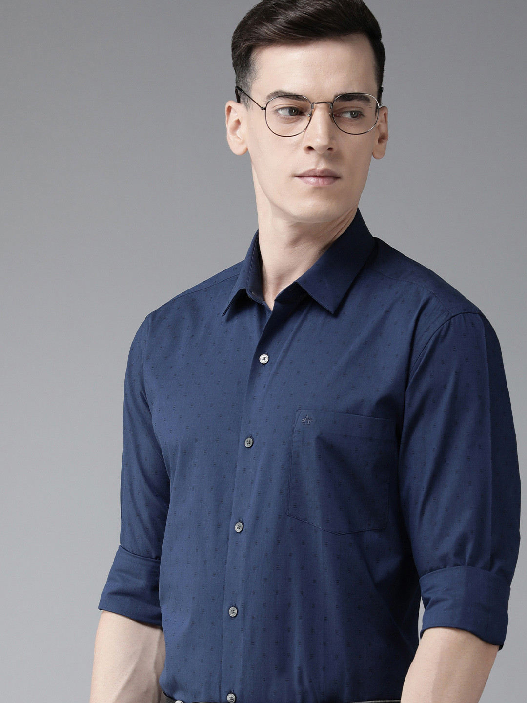 Arrow Self Design Original Slim Fit Pure Cotton Formal Shirt