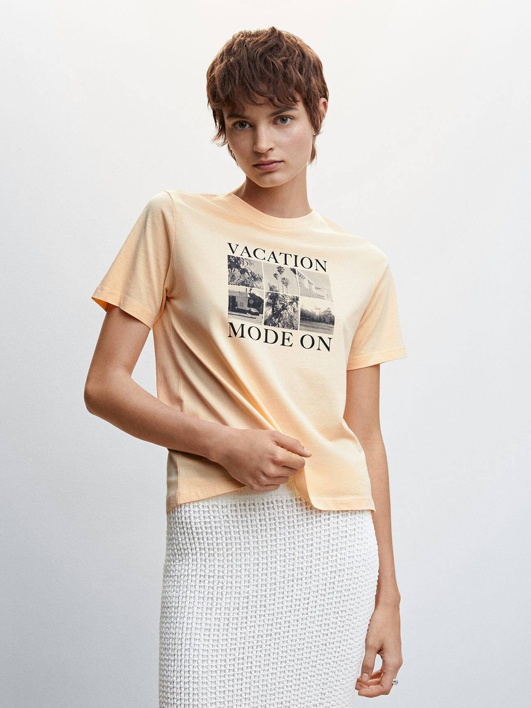 MANGO Printed Cotton T-shirt