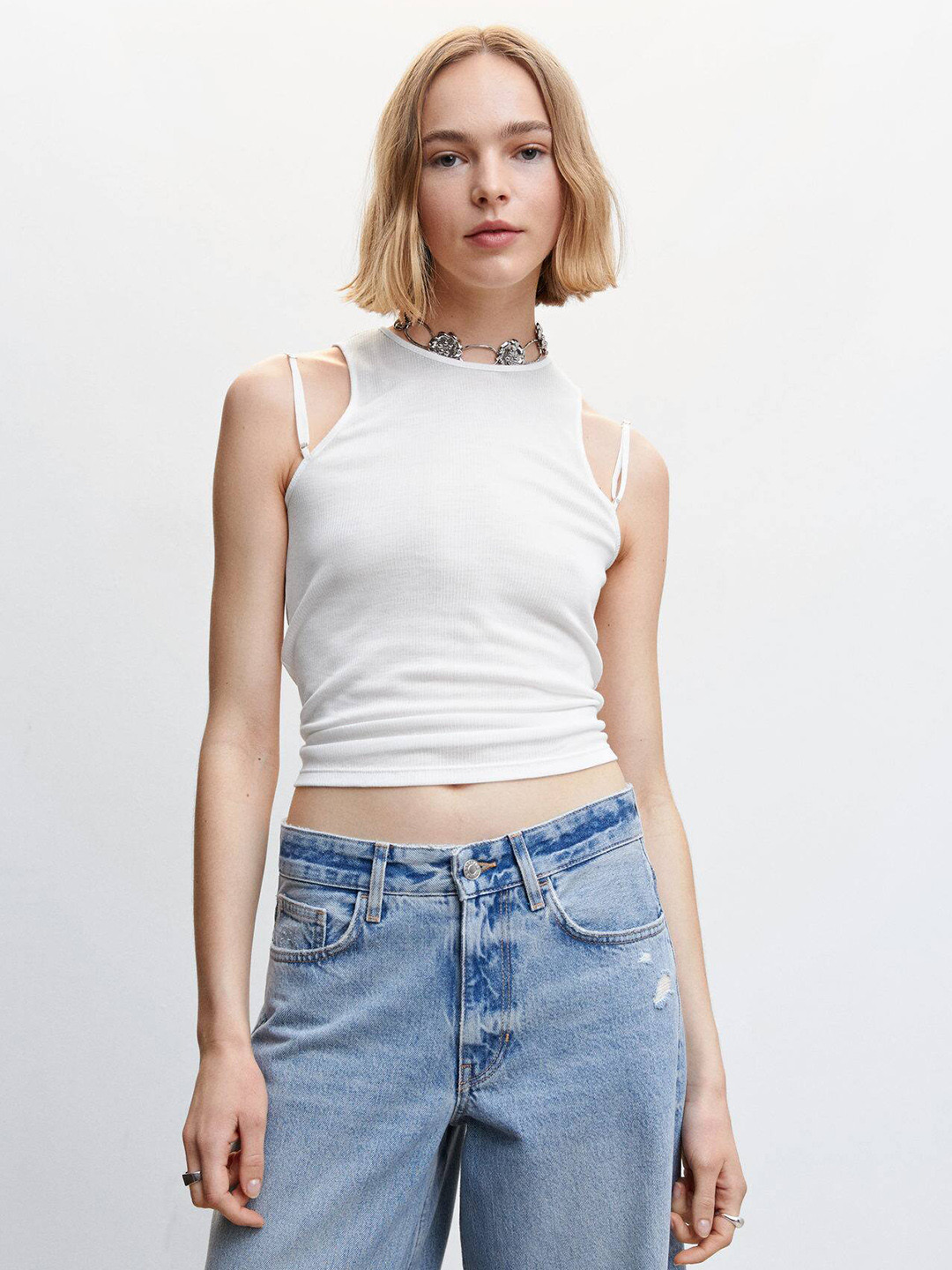 MANGO Double Straps Top