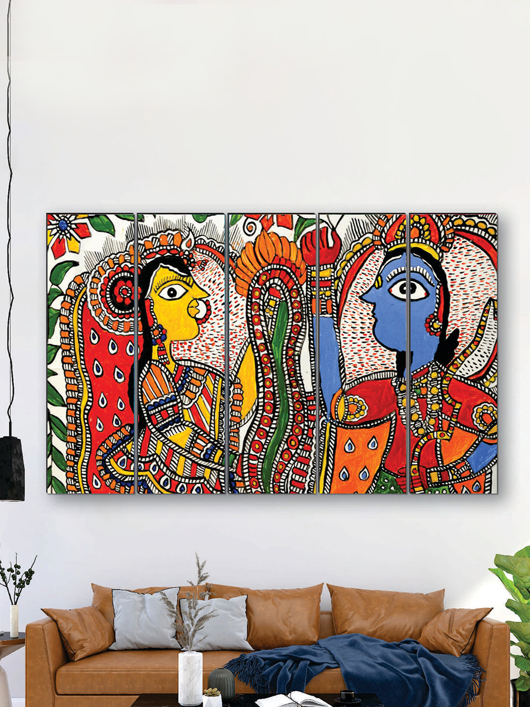 SAF Canvas 5 Piece Wall Rectangle Paintings Wall Art - 24 x 8 In