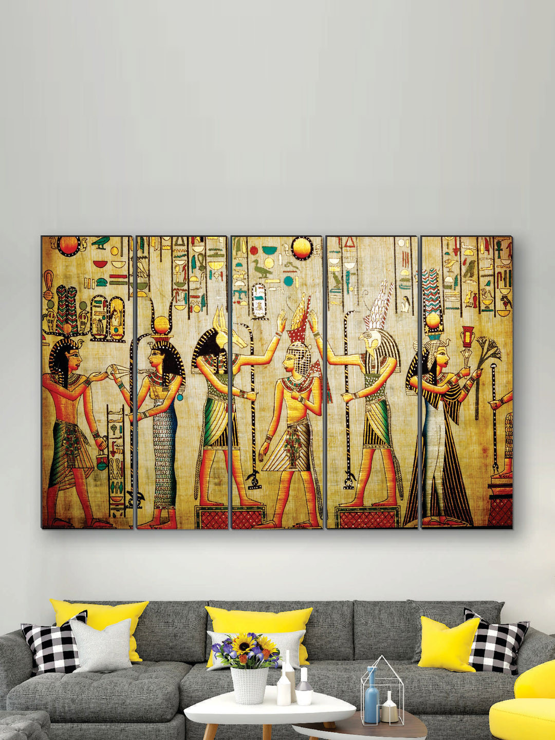 SAF MDF 5 Piece Wall Rectangle Paintings Wall Art - 8 x 24In