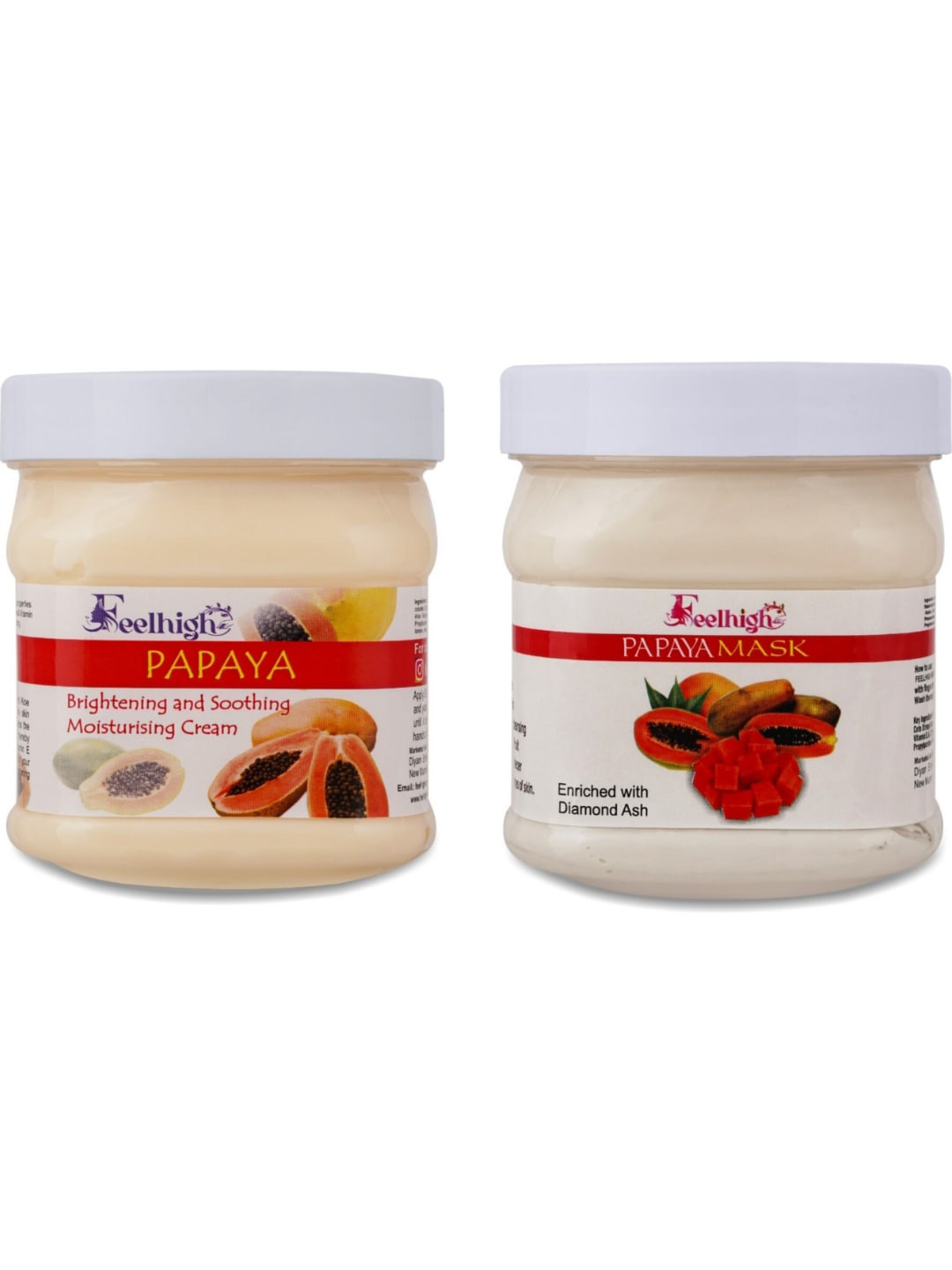 FEELHIGH Set of Papaya Moisturizer Cream & Papaya Mask - 500 g each