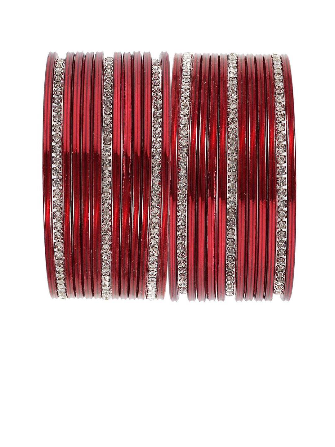 NMII Set Of 26 Textured & Crystal-Studded Crystals Bangles