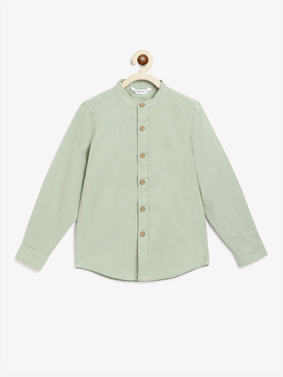 Campana Boys Mandarin Collar Opaque Cotton Casual Shirt