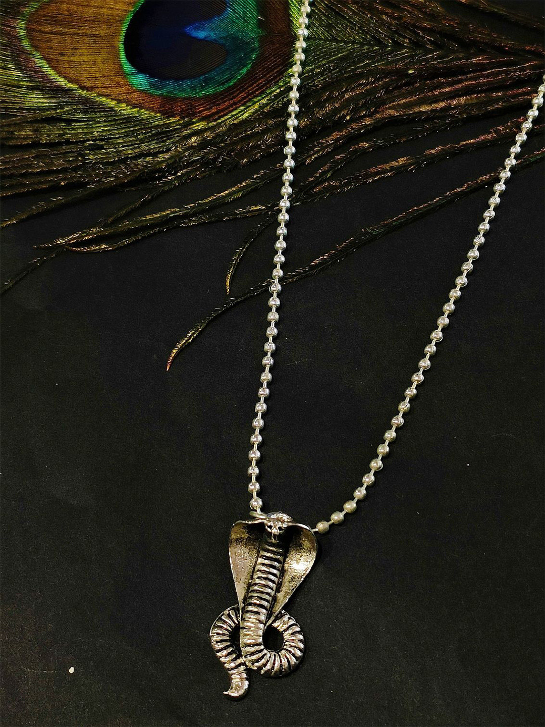 FEMMIBELLA Men Silver-Plated Snake Chain