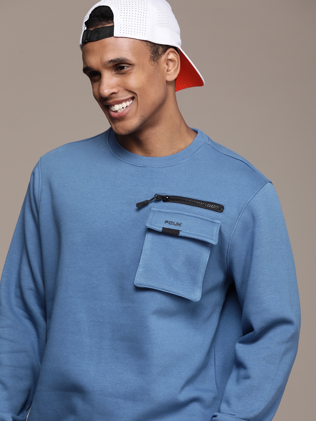 Buy FCUK Solid Round Neck Sweatshirt With Chest Pocket Sweatshirts for Men 22679582 Myntra