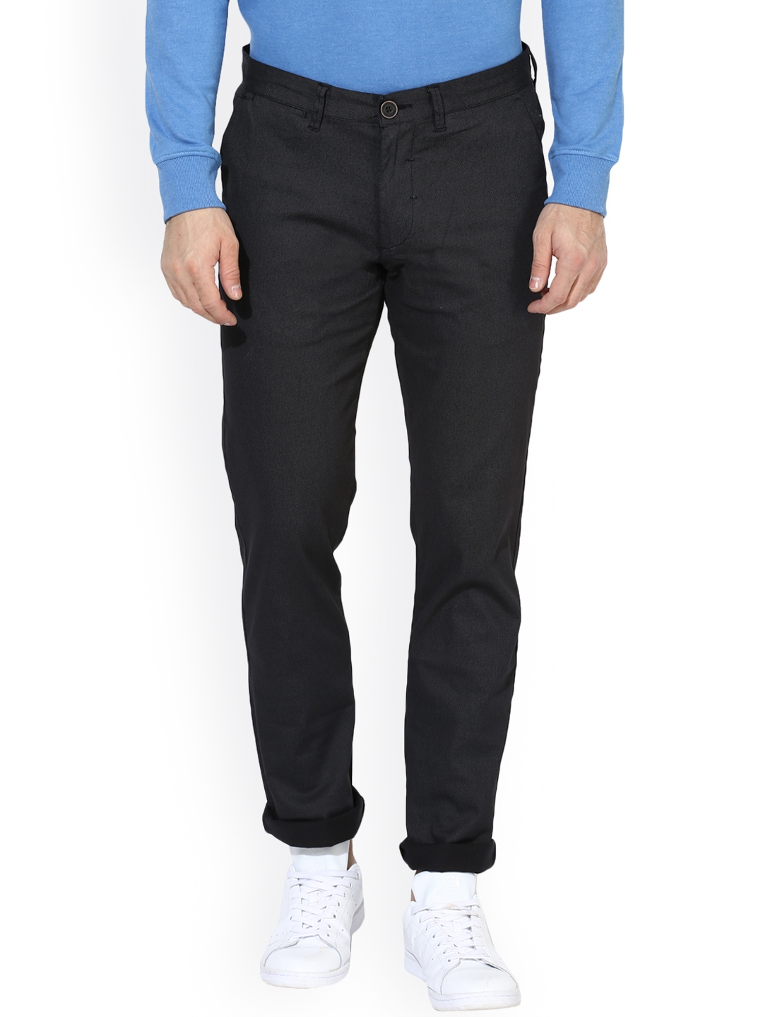 Buy Red Tape Men Black Smart Regular Fit Solid Chinos  Trousers for Men  2268026  Myntra