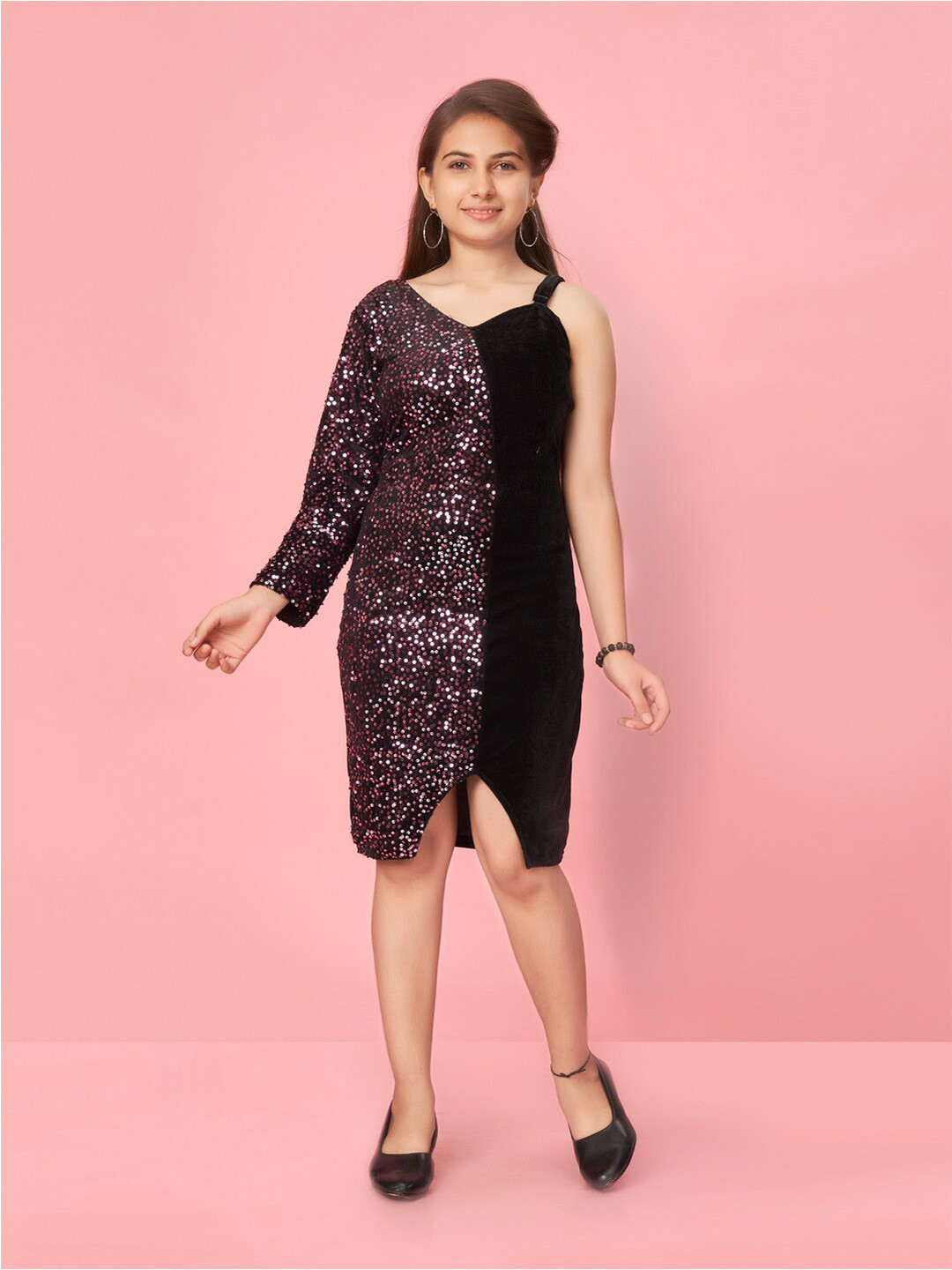 Aarika Girls Velvet Sheath Dress