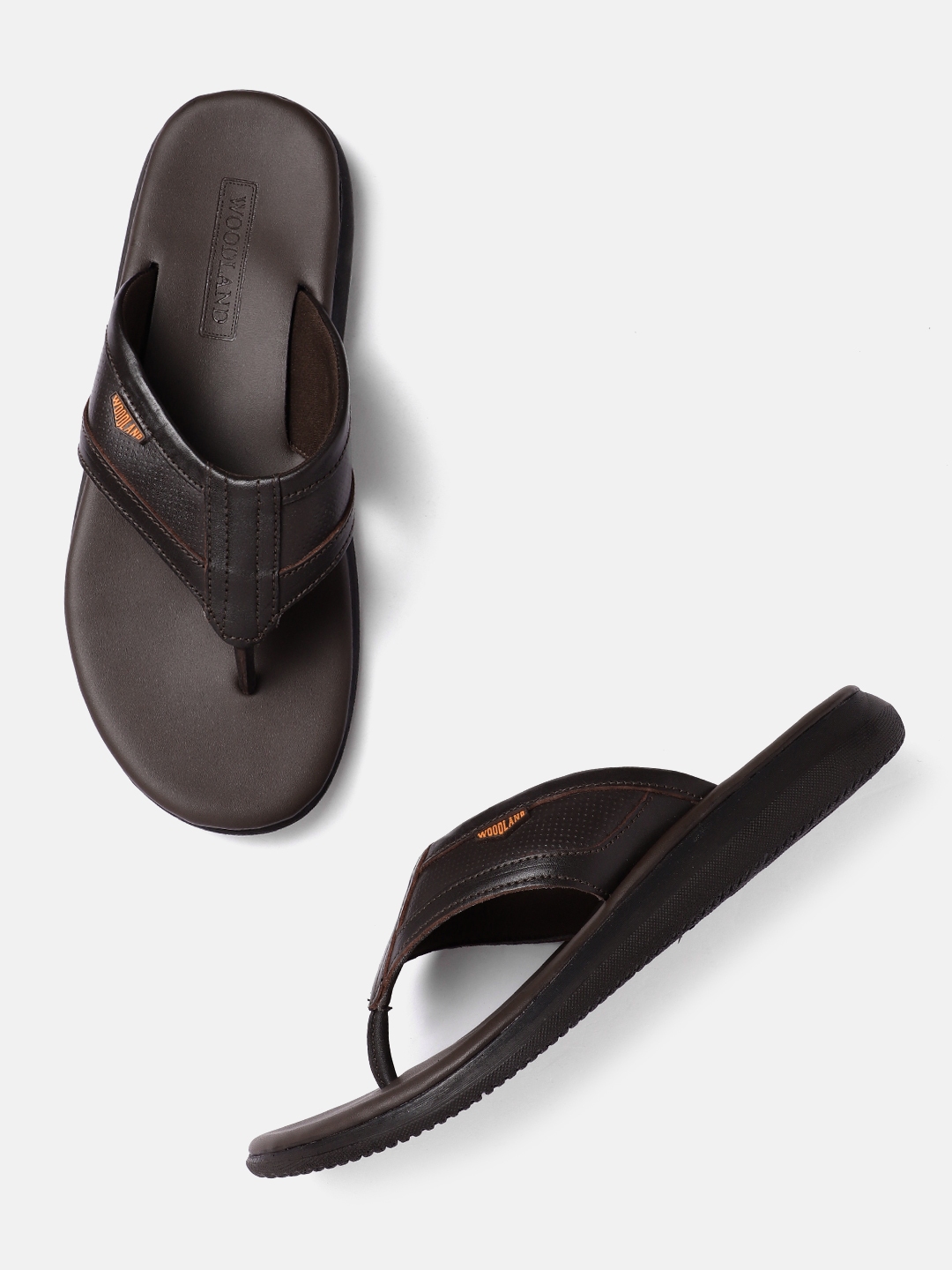 Woodland leather flip flops outlet