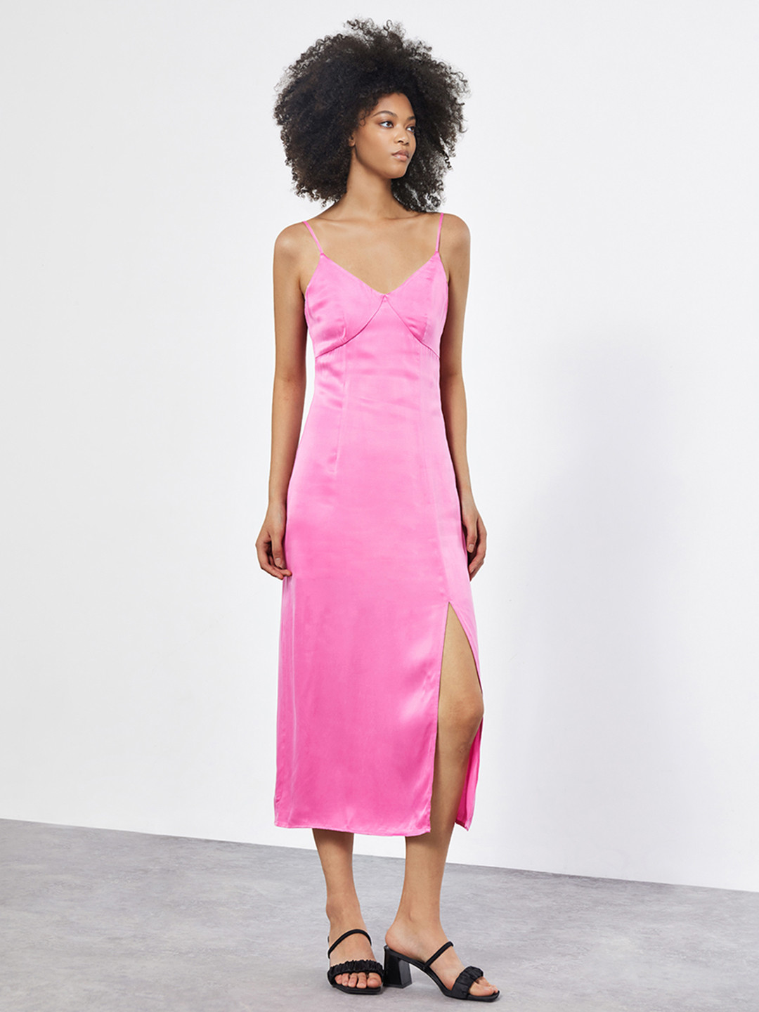 Urban Revivo A-Line Side Slit Midi Dress