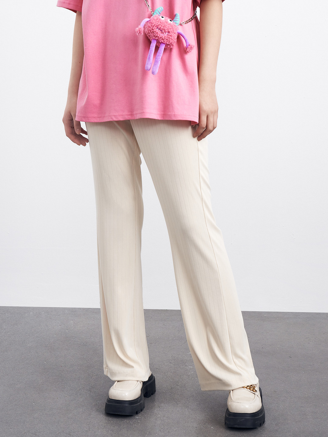 Urban Revivo Women Waist Knitted Trousers