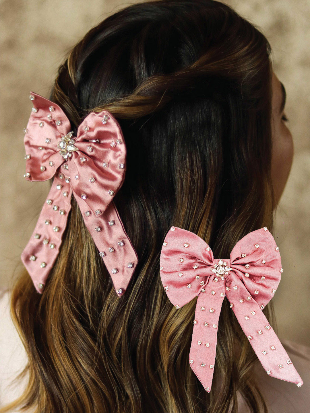 HAIR DRAMA CO. Women Embellished Bow Alligator Hair Clip