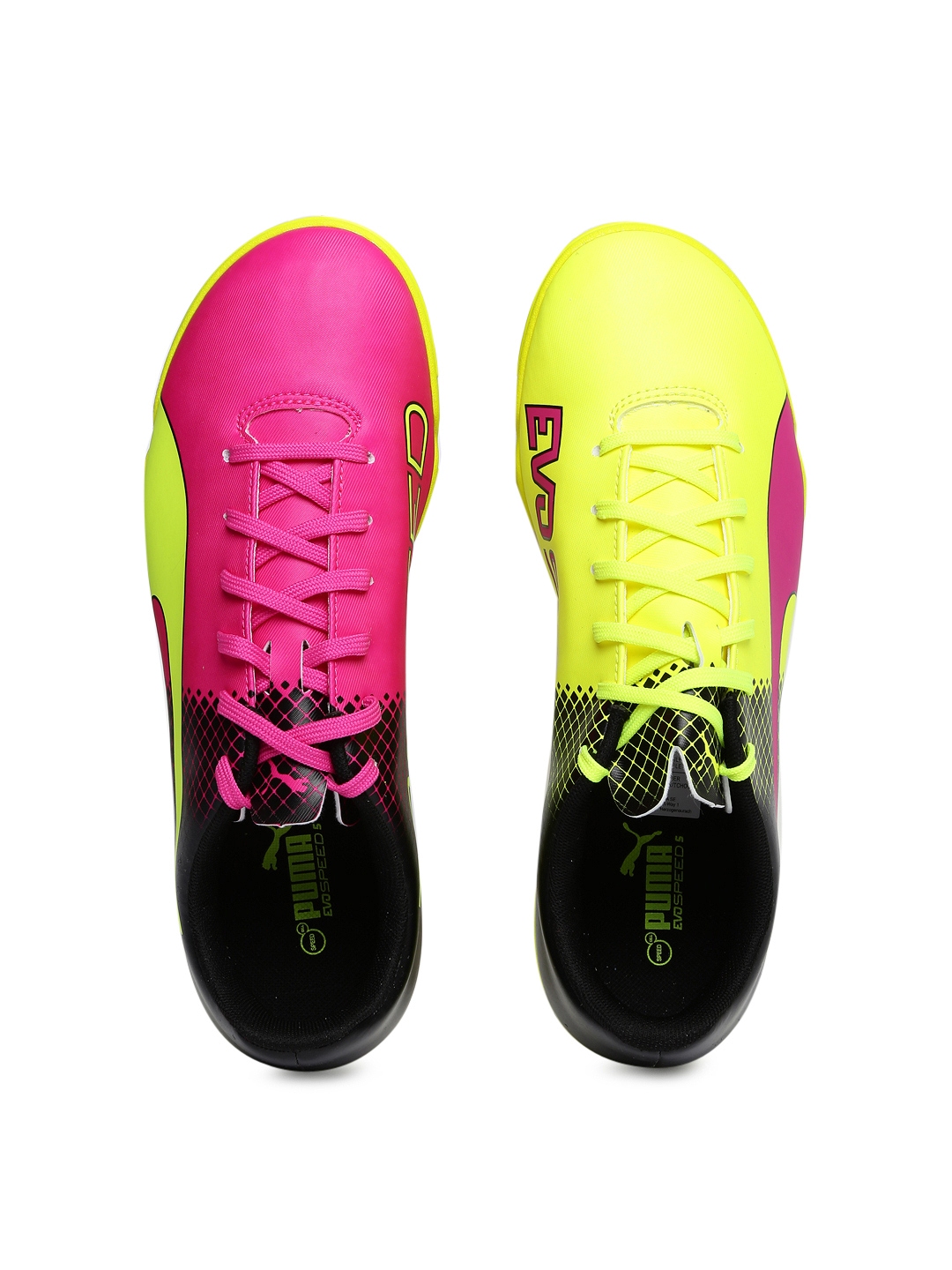 puma pink fluorescent green shoes